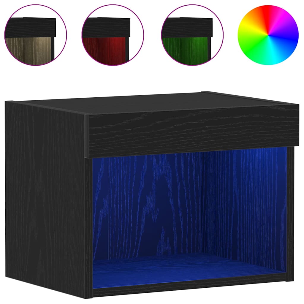 vidaXL TV Cabinet Set 2 pcs Black Oak 40 x 30 x 30 cm Engineered Wood