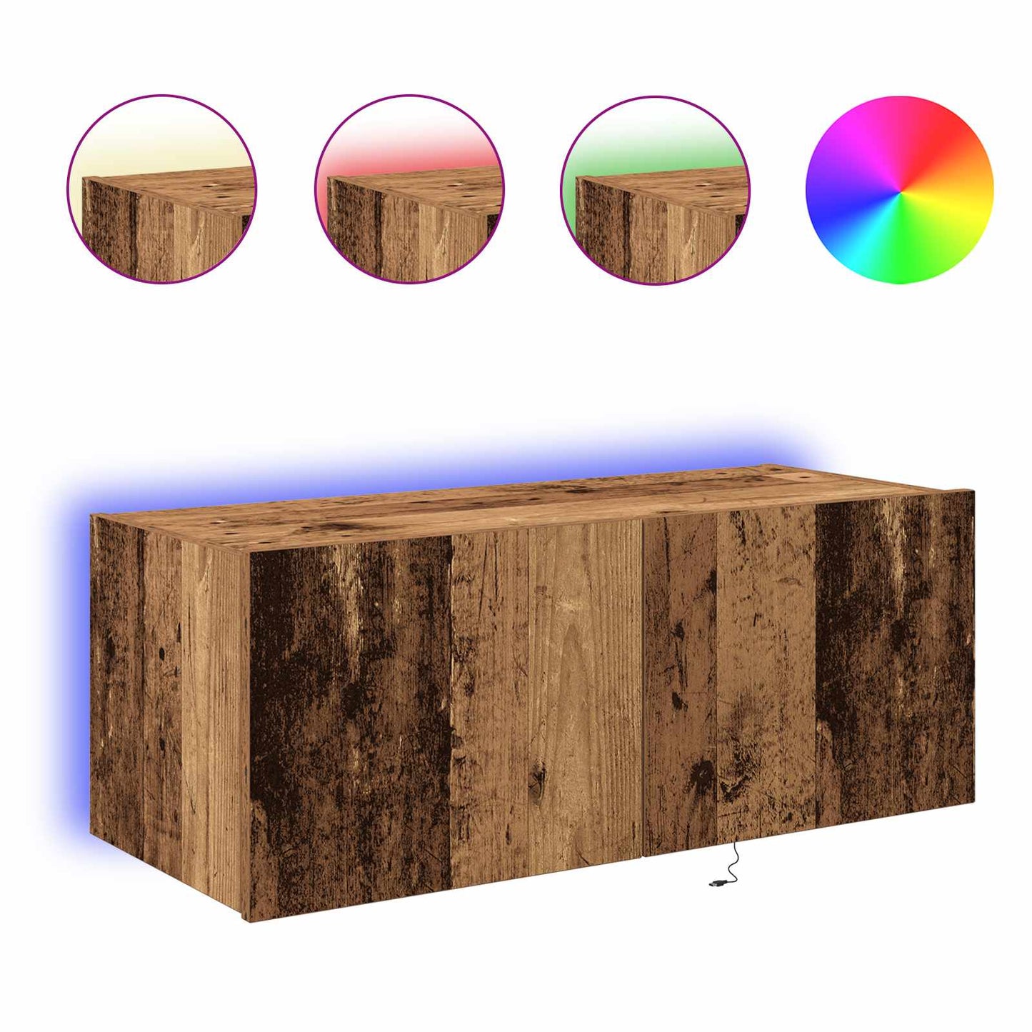 vidaXL TV Wall Cabinet Old Wood 80 x 35 x 31 cm Engineered Wood