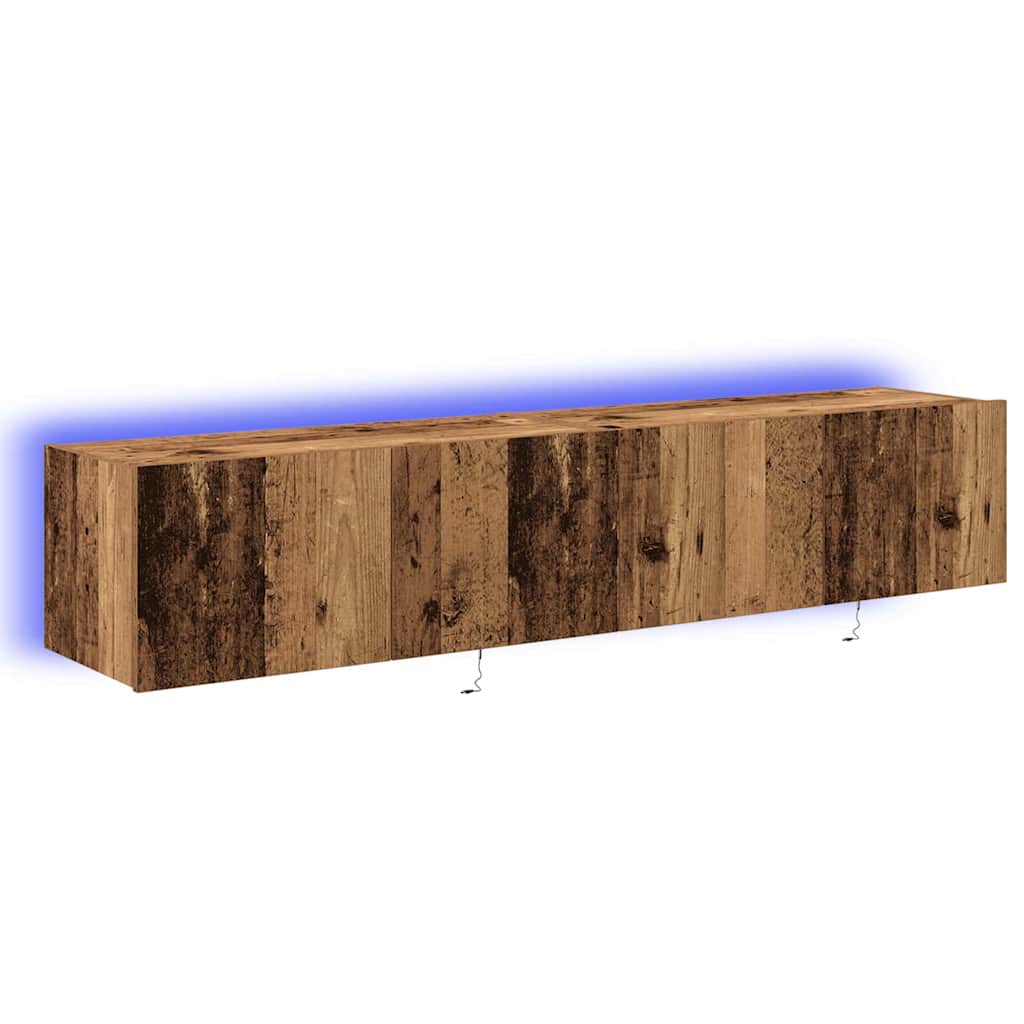 vidaXL TV Wall Cabinet 2 pcs Old Wood 80 x 35 x 31 cm Engineered Wood