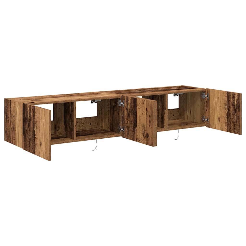 vidaXL TV Wall Cabinet 2 pcs Old Wood 80 x 35 x 31 cm Engineered Wood