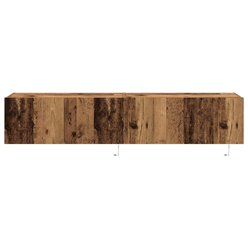 vidaXL TV Wall Cabinet 2 pcs Old Wood 80 x 35 x 31 cm Engineered Wood