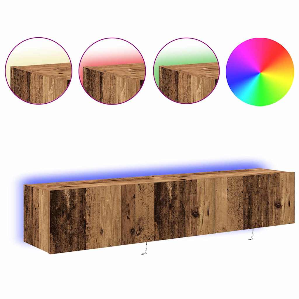 vidaXL TV Wall Cabinet 2 pcs Old Wood 80 x 35 x 31 cm Engineered Wood