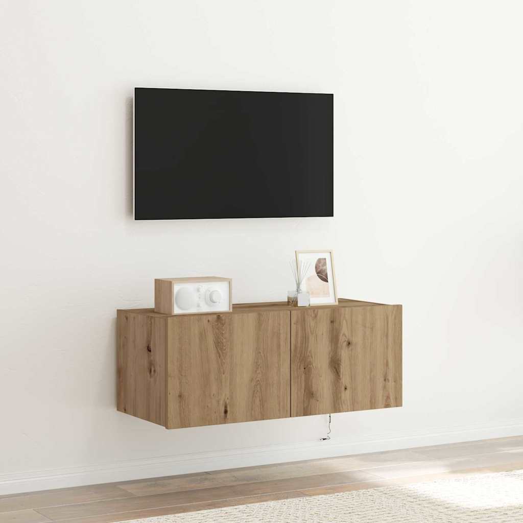 vidaXL TV Wall Cabinet 80 x 35 x 31 cm Artisan Oak Engineered Wood