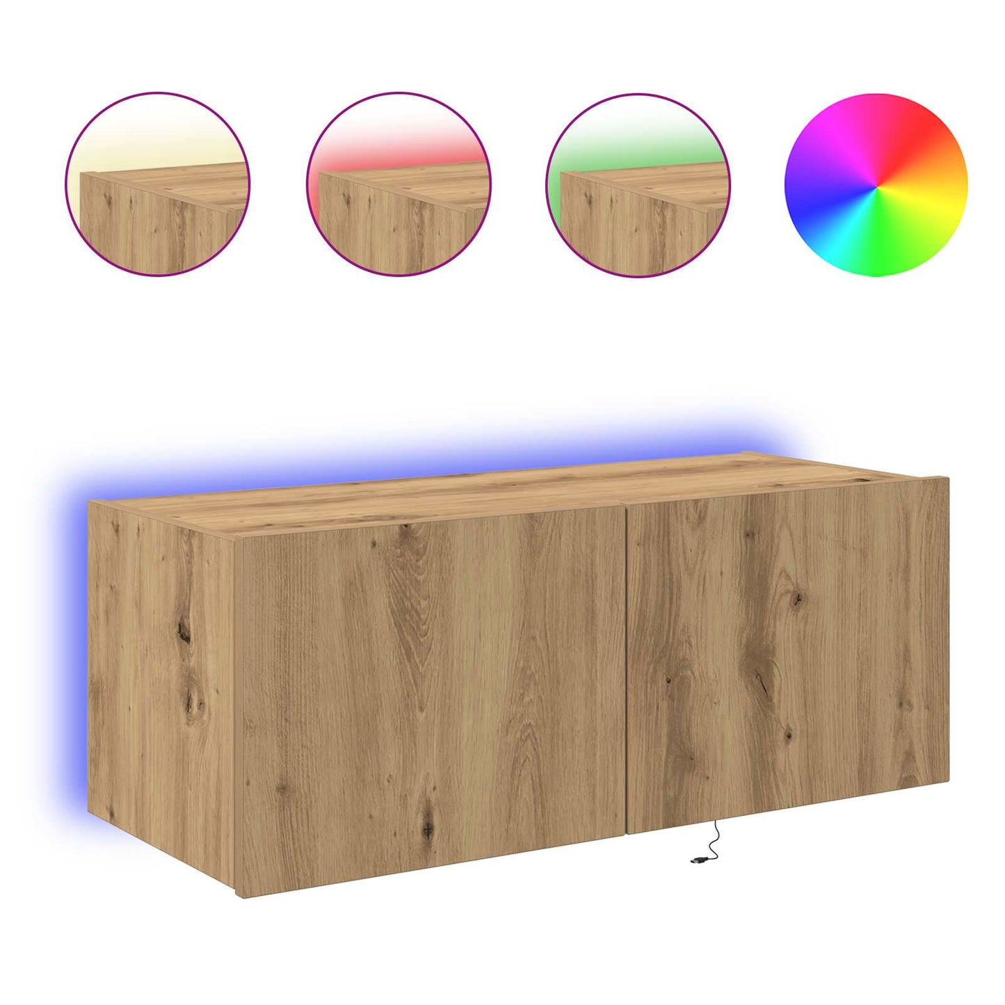 vidaXL TV Wall Cabinet 80 x 35 x 31 cm Artisan Oak Engineered Wood