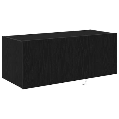 vidaXL TV Wall Cabinet Black Oak 80 x 35 x 31 cm Engineered Wood