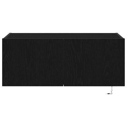 vidaXL TV Wall Cabinet Black Oak 80 x 35 x 31 cm Engineered Wood