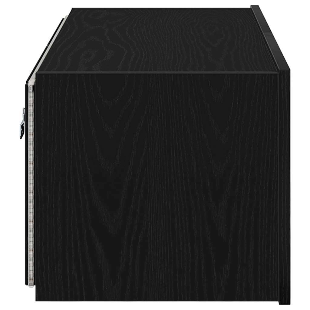 vidaXL TV Wall Cabinet Black Oak 80 x 35 x 31 cm Engineered Wood