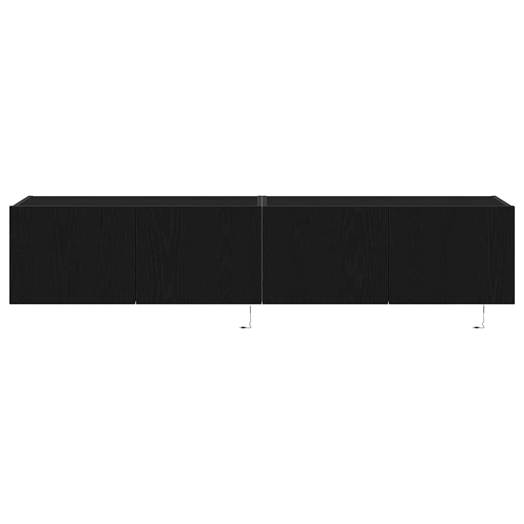 vidaXL TV Wall Cabinet 2 pcs Black Oak 80 x 35 x 31 cm Engineered Wood