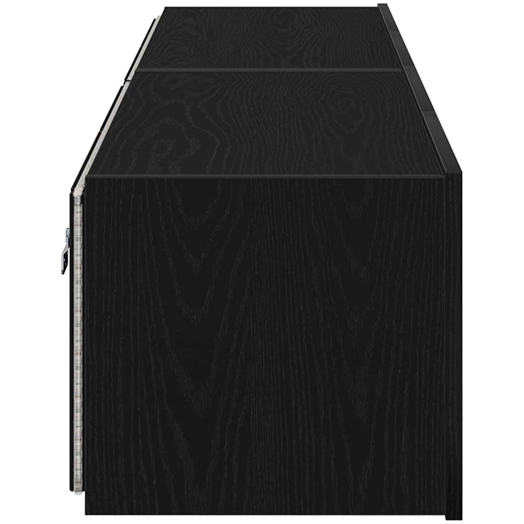 vidaXL TV Wall Cabinet 2 pcs Black Oak 80 x 35 x 31 cm Engineered Wood