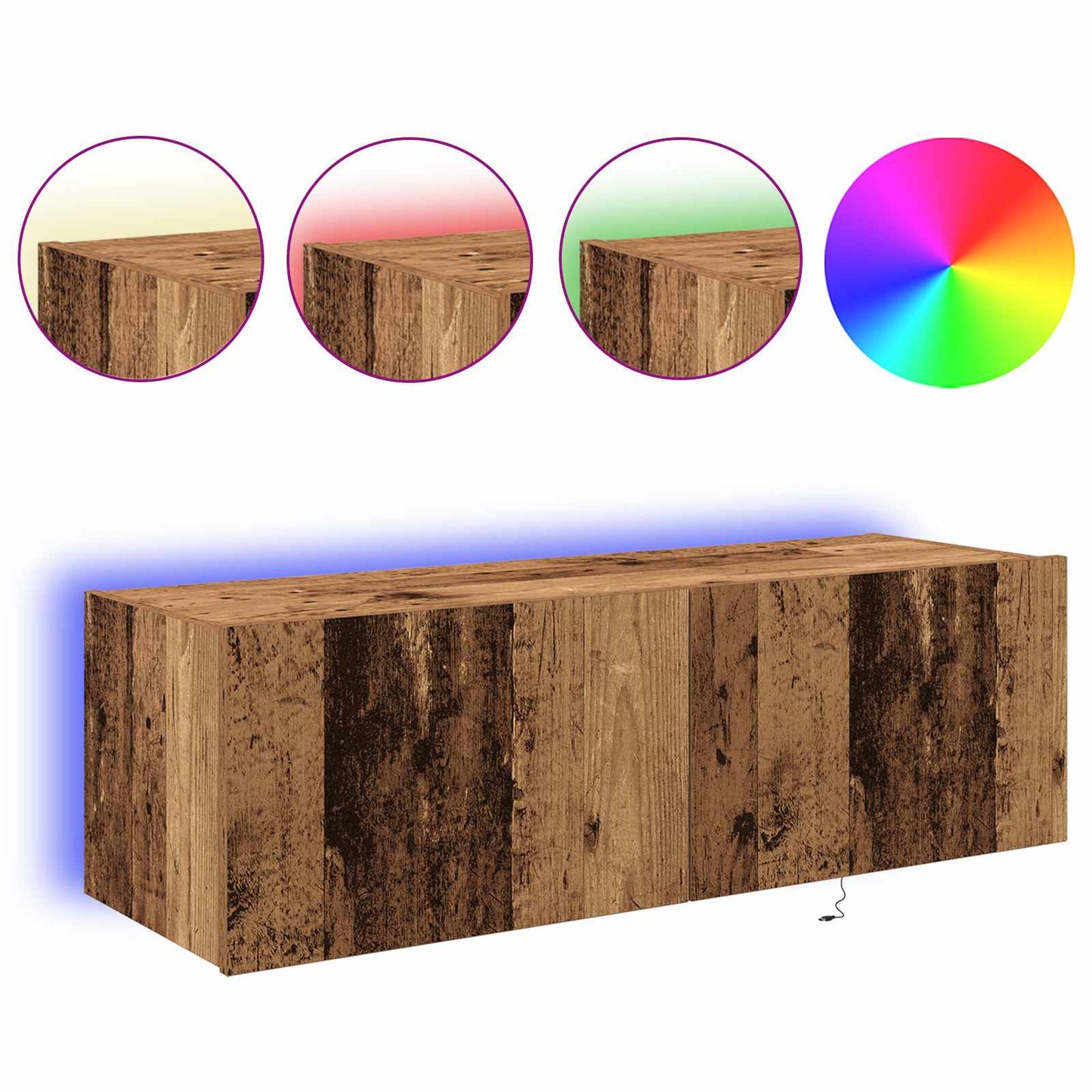 vidaXL TV Wall Cabinet 2 pcs Old Wood 100 x 35 x 31 cm Engineered Wood