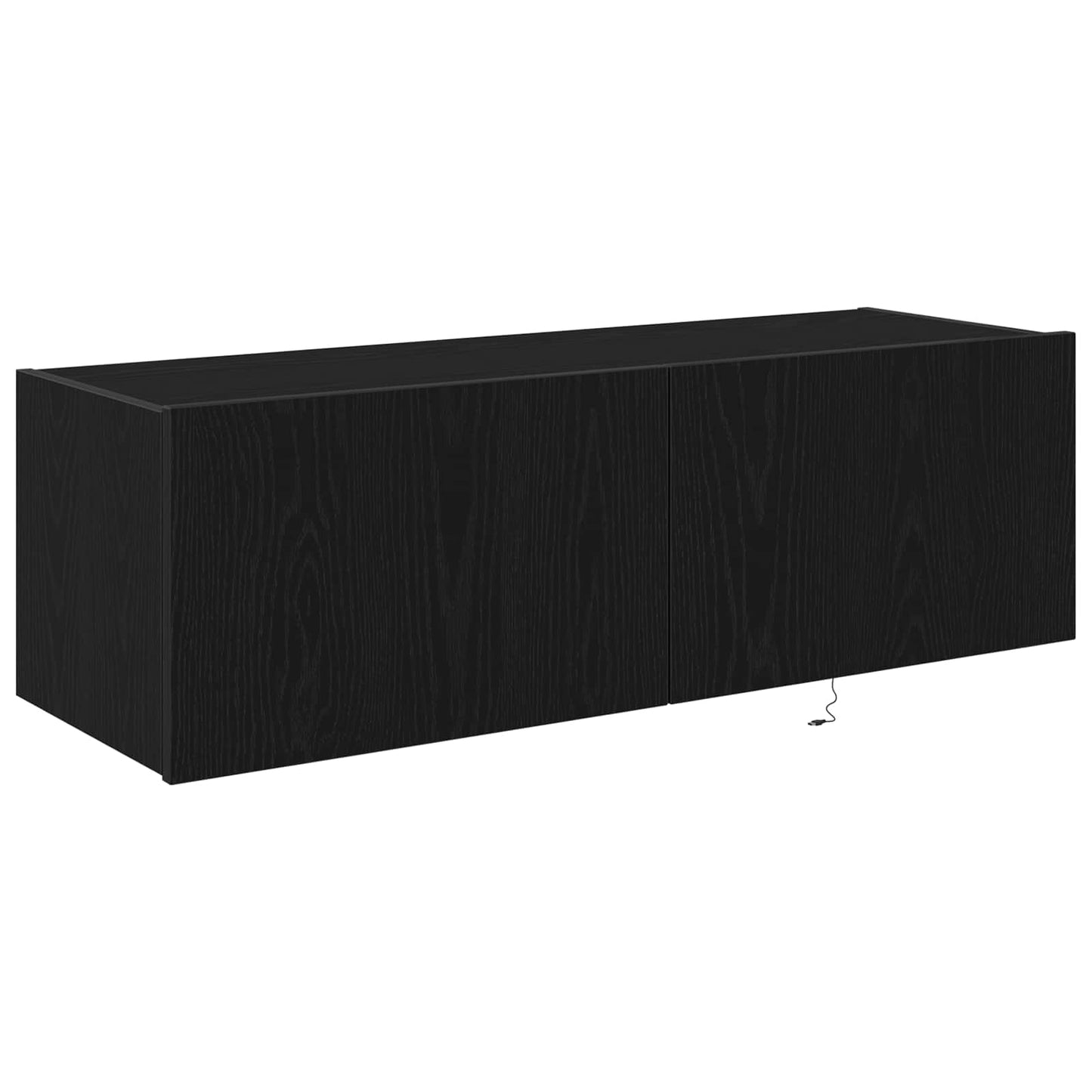 vidaXL TV Wall Cabinet with LED 2 pcs Black Oak 100 x 35 x 31 cm