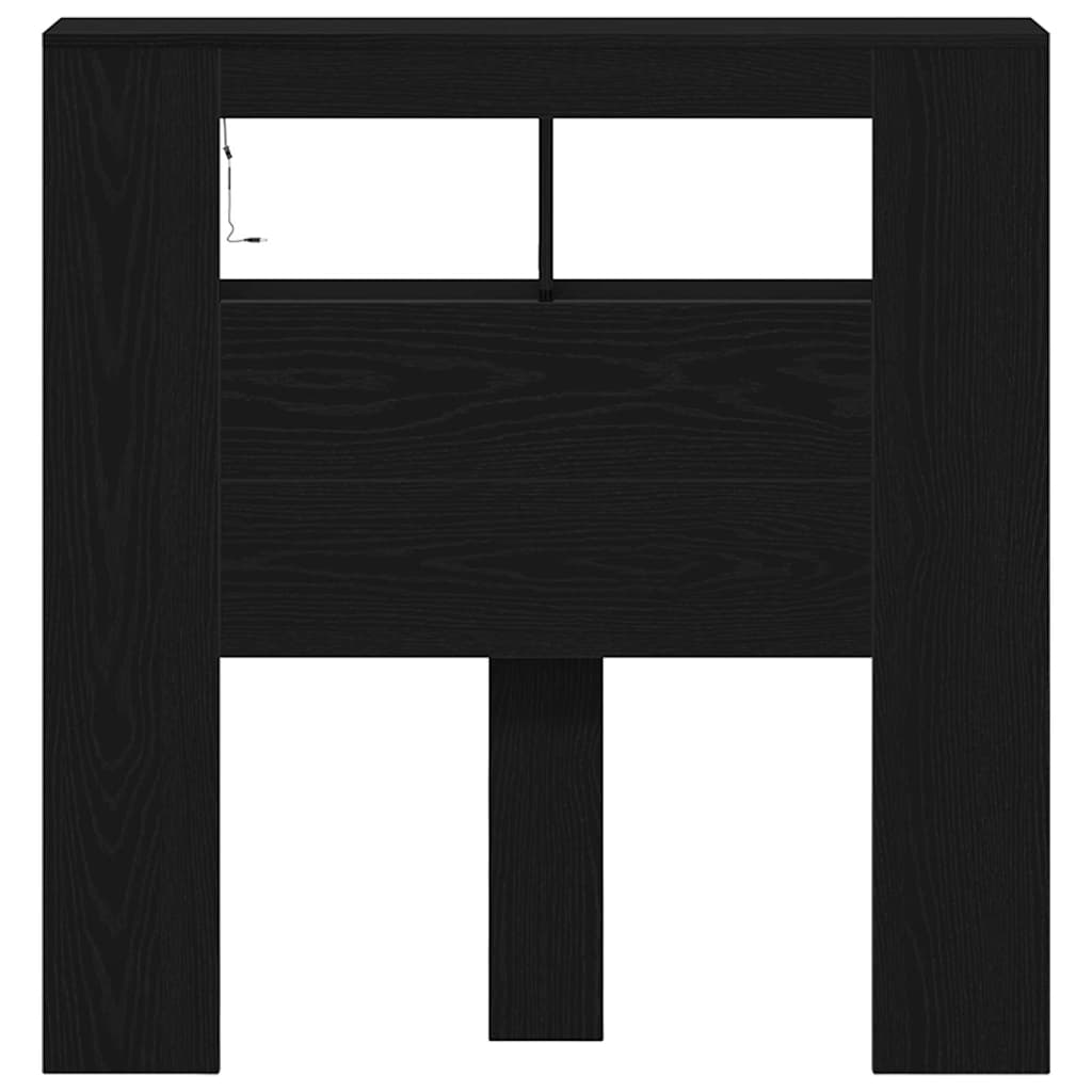 vidaXL LED Headboard Black Oak 100 x 18.5 x 103.5 cm Engineered Wood