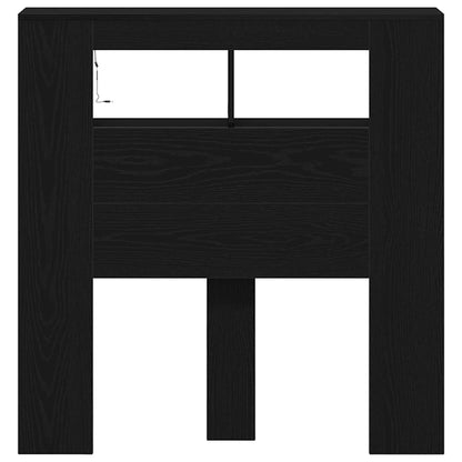vidaXL LED Headboard Black Oak 100 x 18.5 x 103.5 cm Engineered Wood