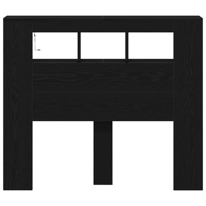 vidaXL LED Headboard Black Oak 120 x 18.5 x 103.5 cm Engineered Wood
