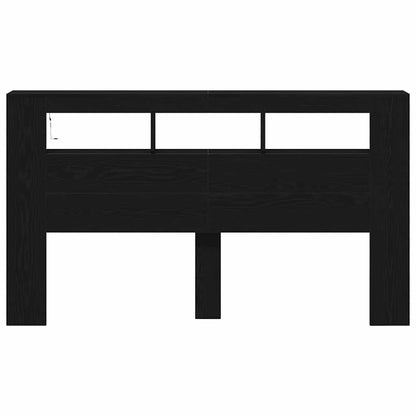 vidaXL LED Headboard Black Oak 180 x 18.5 x 103.5 cm Engineered Wood