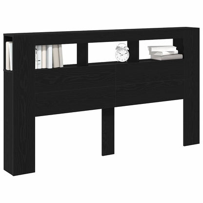 vidaXL LED Headboard Black Oak 180 x 18.5 x 103.5 cm Engineered Wood