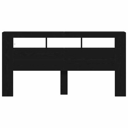 vidaXL LED Headboard Black Oak 200 x 18.5 x 103.5 cm Engineered Wood
