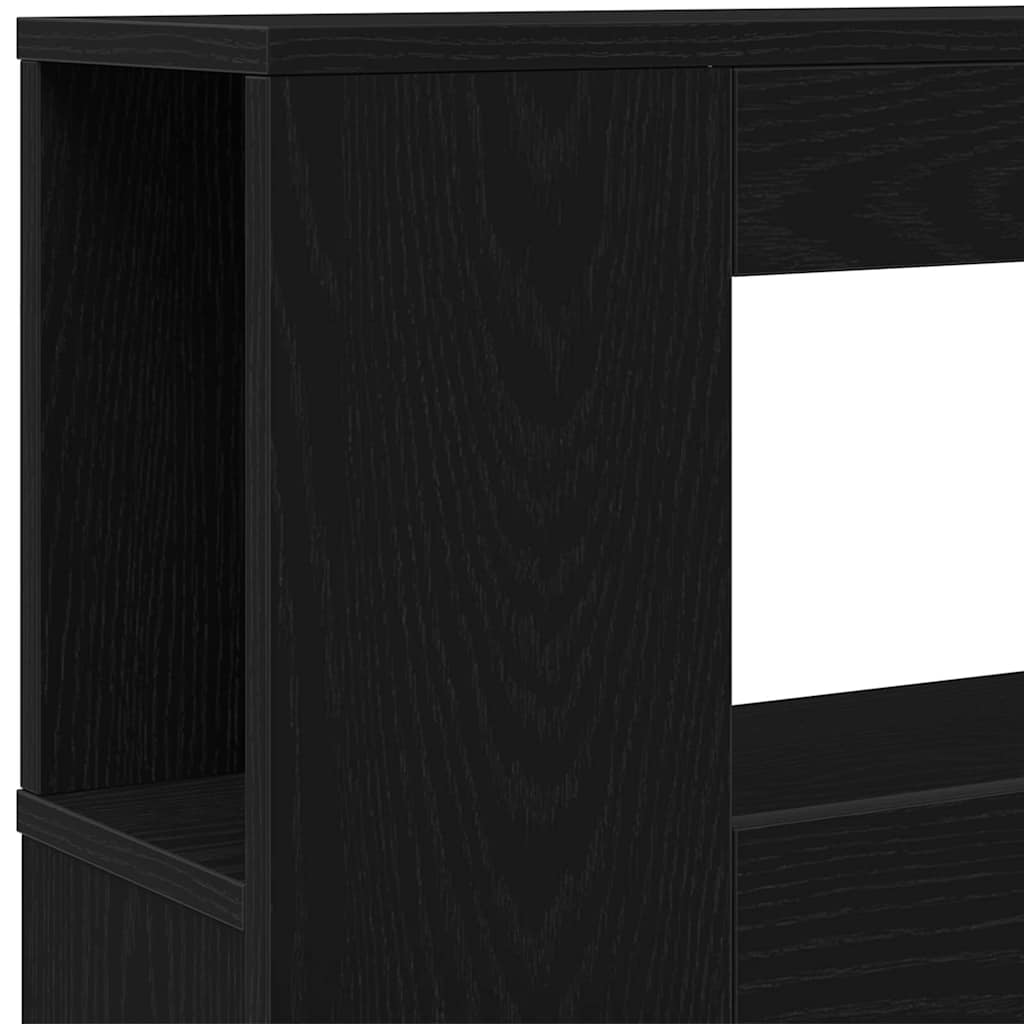 vidaXL LED Headboard Black Oak 220 x 18.5 x 103.5 cm Engineered Wood