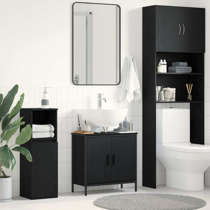 vidaXL Bathroom Sink Cabinet Black Oak 60 x 30 x 60 cm Engineered Wood