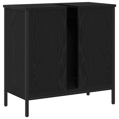 vidaXL Bathroom Sink Cabinet Black Oak 60 x 30 x 60 cm Engineered Wood