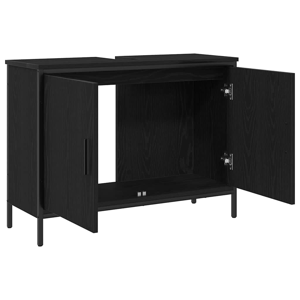 vidaXL Bathroom Sink Cabinet Black Oak 80 x 30 x 60 cm Engineered Wood