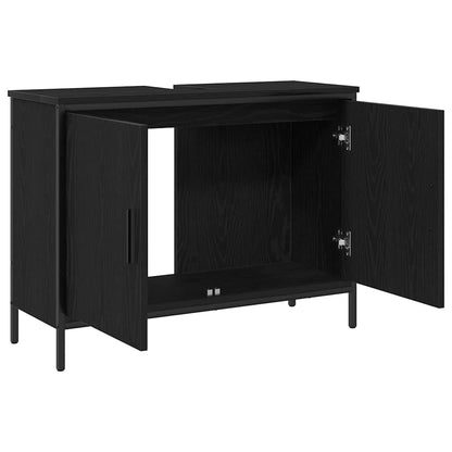 vidaXL Bathroom Sink Cabinet Black Oak 80 x 30 x 60 cm Engineered Wood