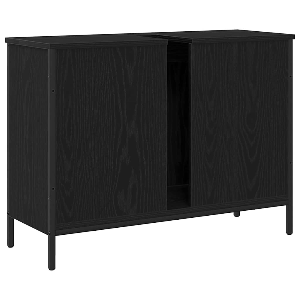 vidaXL Bathroom Sink Cabinet Black Oak 80 x 30 x 60 cm Engineered Wood