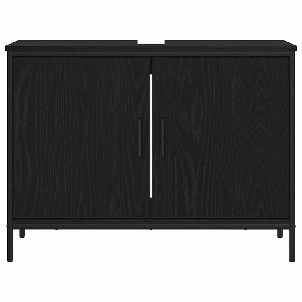 vidaXL Bathroom Sink Cabinet Black Oak 80 x 30 x 60 cm Engineered Wood