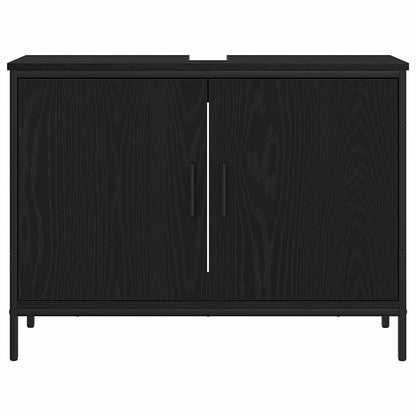 vidaXL Bathroom Sink Cabinet Black Oak 80 x 30 x 60 cm Engineered Wood