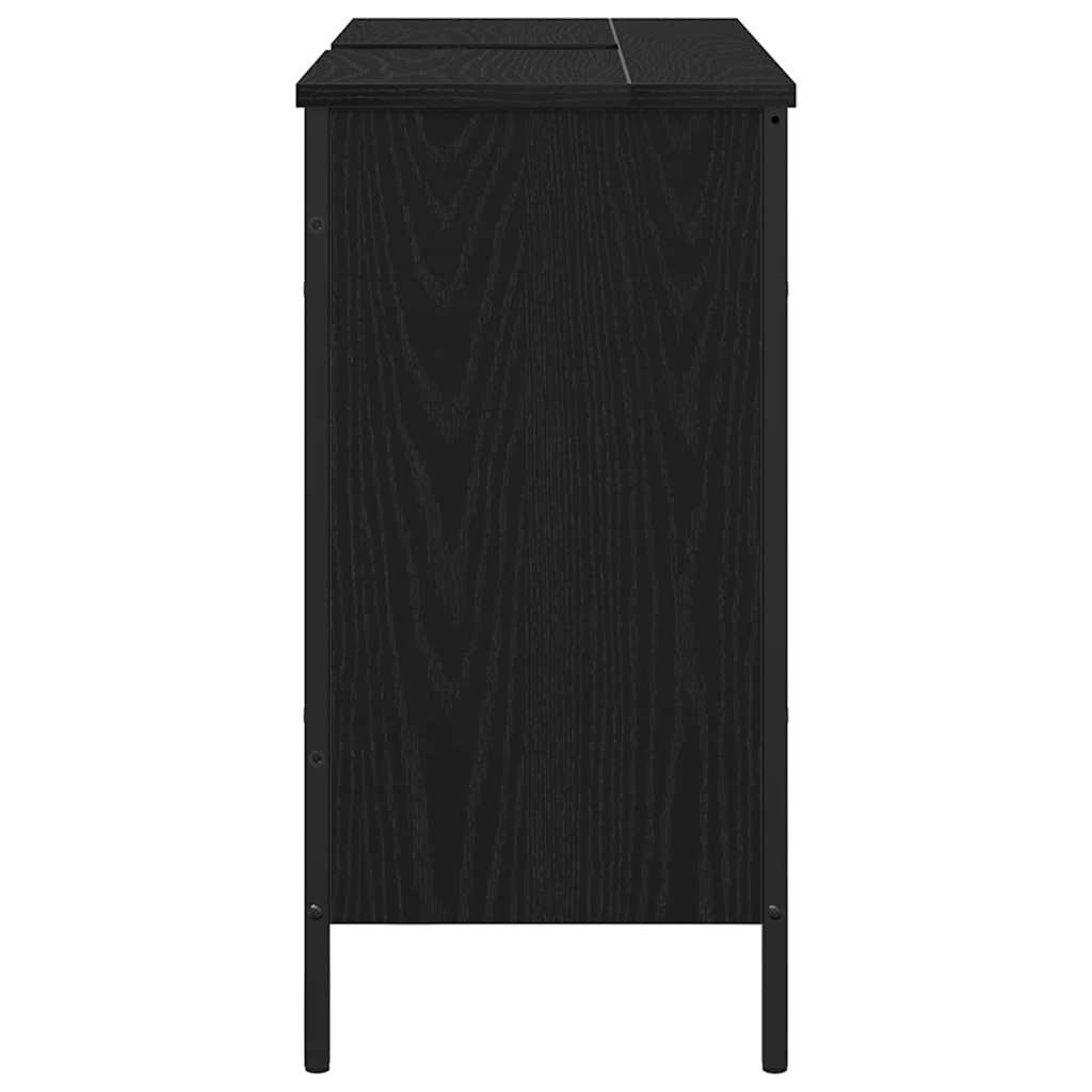 vidaXL Bathroom Sink Cabinet Black Oak 80 x 30 x 60 cm Engineered Wood