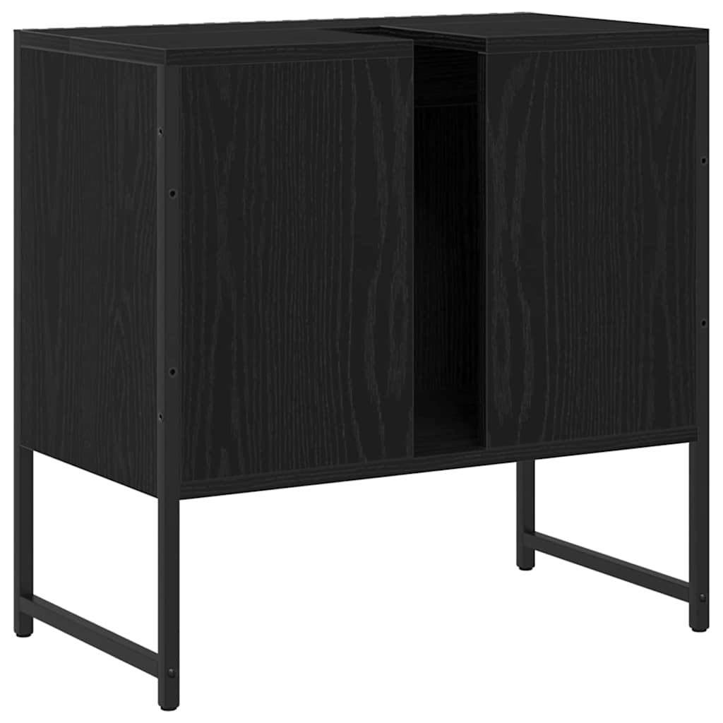 vidaXL Bathroom Sink Cabinet Black Oak 60 x 30 x 60 cm Engineered Wood