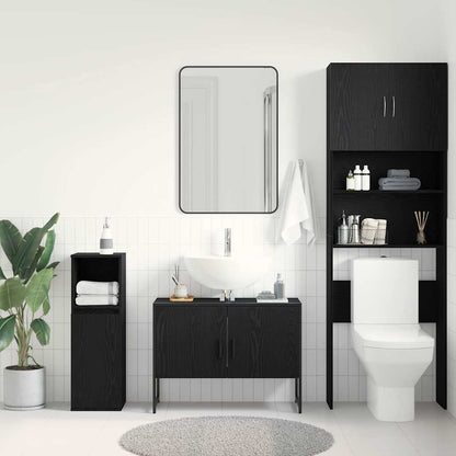 vidaXL Bathroom Sink Cabinet Black Oak 80 x 30 x 60 cm Engineered Wood