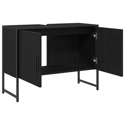 vidaXL Bathroom Sink Cabinet Black Oak 80 x 30 x 60 cm Engineered Wood