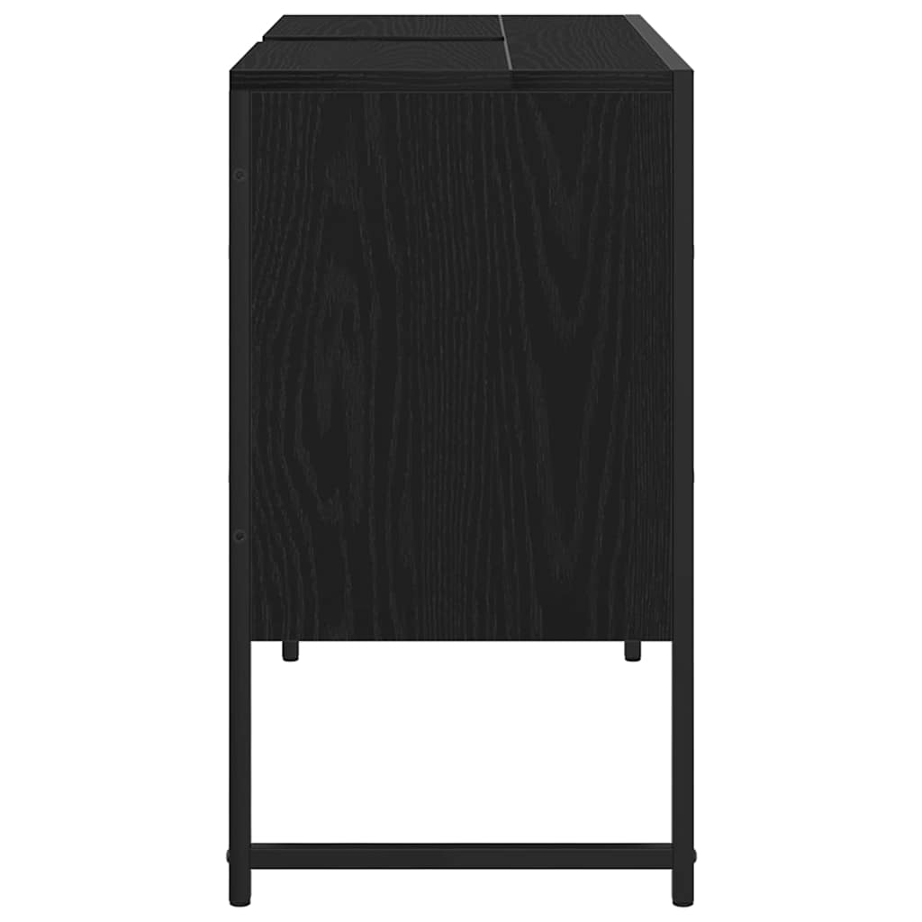 vidaXL Bathroom Sink Cabinet Black Oak 80 x 30 x 60 cm Engineered Wood