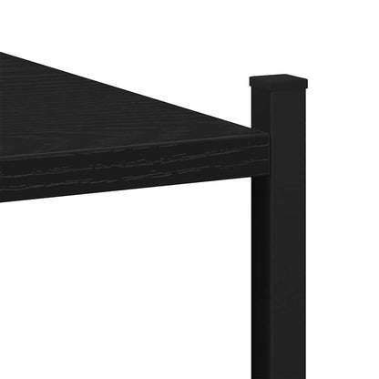 vidaXL Bathroom Furniture Set with Shelf Black Oak 33 x 33 x 120.5 cm