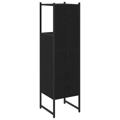 vidaXL Bathroom Furniture Set with Shelf Black Oak 33 x 33 x 120.5 cm