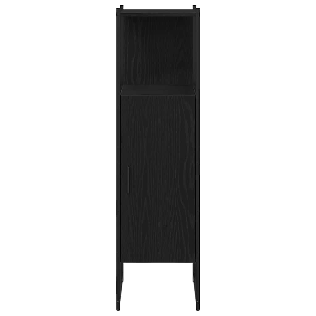 vidaXL Bathroom Furniture Set with Shelf Black Oak 33 x 33 x 120.5 cm