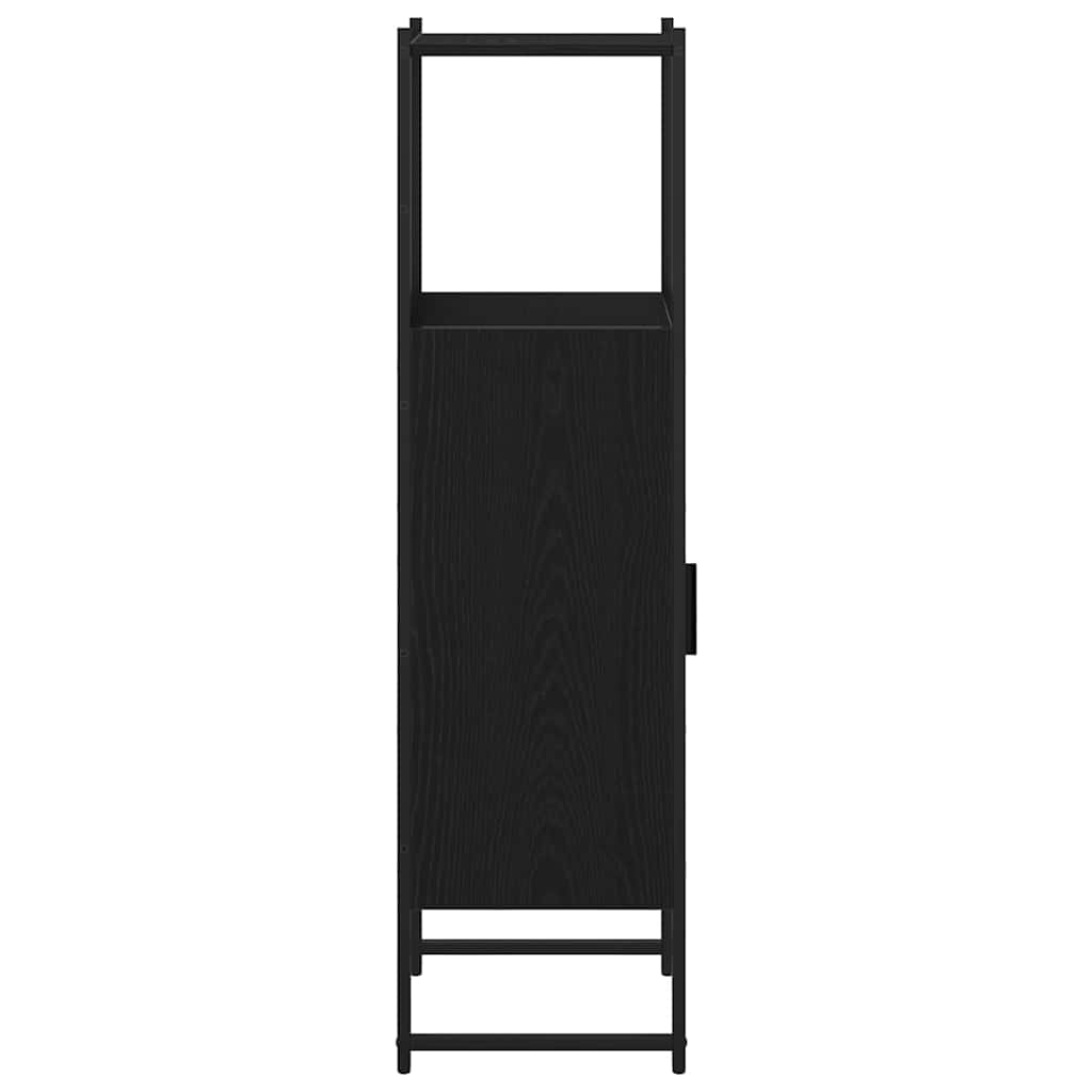 vidaXL Bathroom Furniture Set with Shelf Black Oak 33 x 33 x 120.5 cm