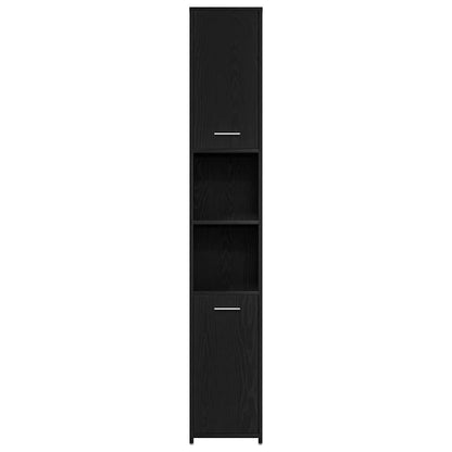 vidaXL Bathroom Cabinet Black Oak 30x30x183,5 cm Engineered Wood