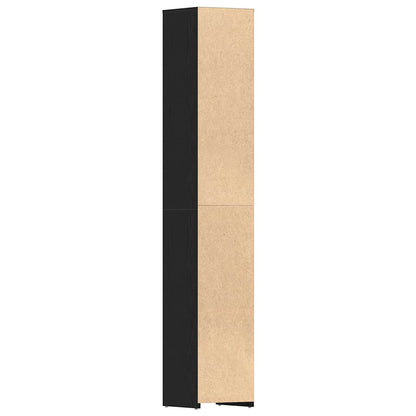 vidaXL Bathroom Cabinet Black Oak 30x30x183,5 cm Engineered Wood