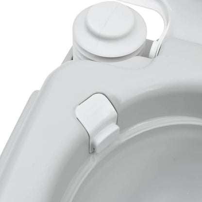 vidaXL Camping Toilet Grey and White 41.5 x 36.5 x 30 cm Polyethylene