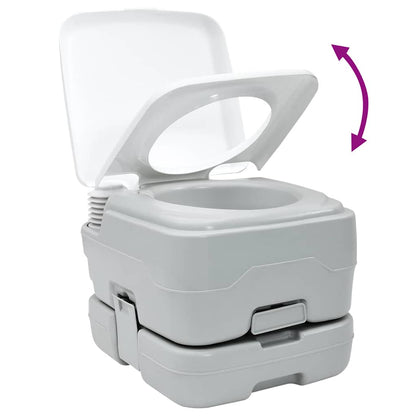 vidaXL Camping Toilet Grey and White 41.5 x 36.5 x 30 cm Polyethylene