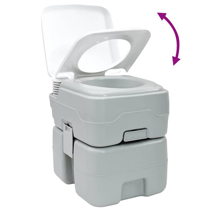 vidaXL Camping Toilet Grey and White 41.5 x 36.5 x 42 cm Polyethylene