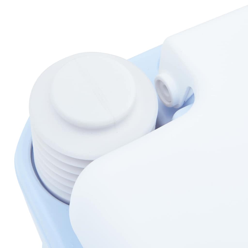 vidaXL Camping Toilet Manual Light Blue and White 41.5 x 36.5 x 42 cm