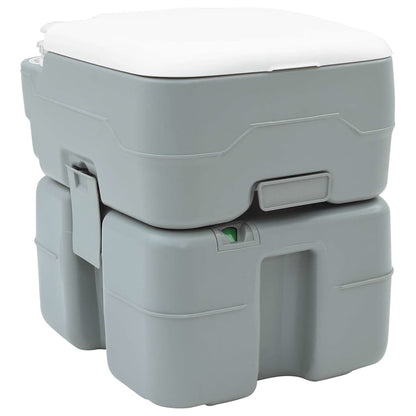 vidaXL Camping Toilet Set 2 pcs Grey 50.5 x 33 x 103 cm
