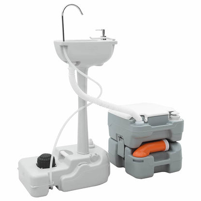 vidaXL Camping Toilet Set 2 pcs Grey 50.5 x 33 x 103 cm