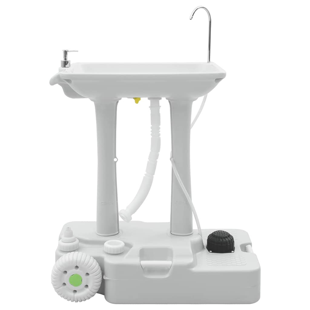 vidaXL Camping Handwash Stand with Wheels Grey 72 x 42 x 103 cm