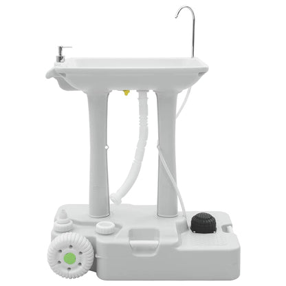 vidaXL Camping Handwash Stand with Wheels Grey 72 x 42 x 103 cm