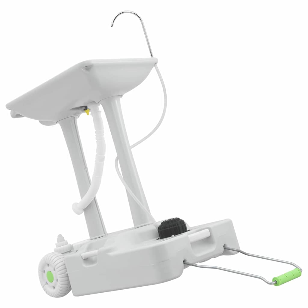 vidaXL Camping Handwash Stand with Wheels Grey 72 x 42 x 103 cm