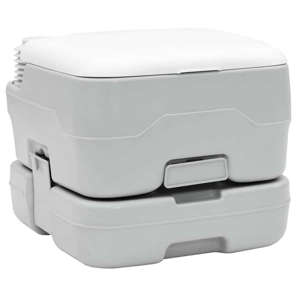 vidaXL Camping Toilet Set 2 pcs Grey and White
